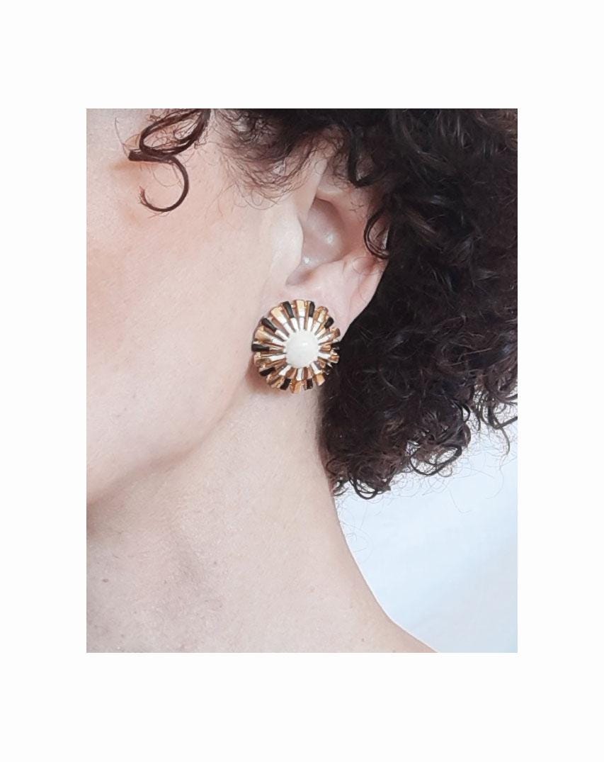 Boucles D'oreilles Vintage Années 1950-1960 à Clips - Occasion
