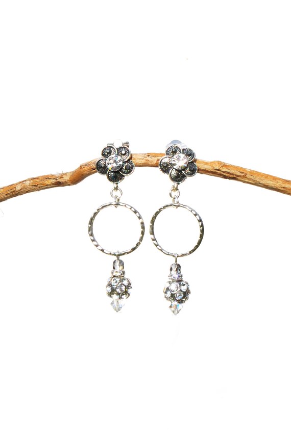 CLIP SU Orecchini Pendenti NON Forati Ovale Dorato Verde Blu