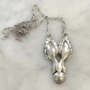 Georg Jensen Pendant Necklace #16 Early Mark 1910 Sterling Silver 925  Skønvirke Denmark.