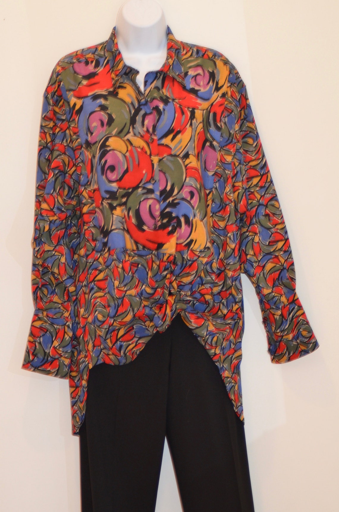 Wendy Dagworthy Mod Fashion Tunic Blouse Vintage 1980s | Etsy