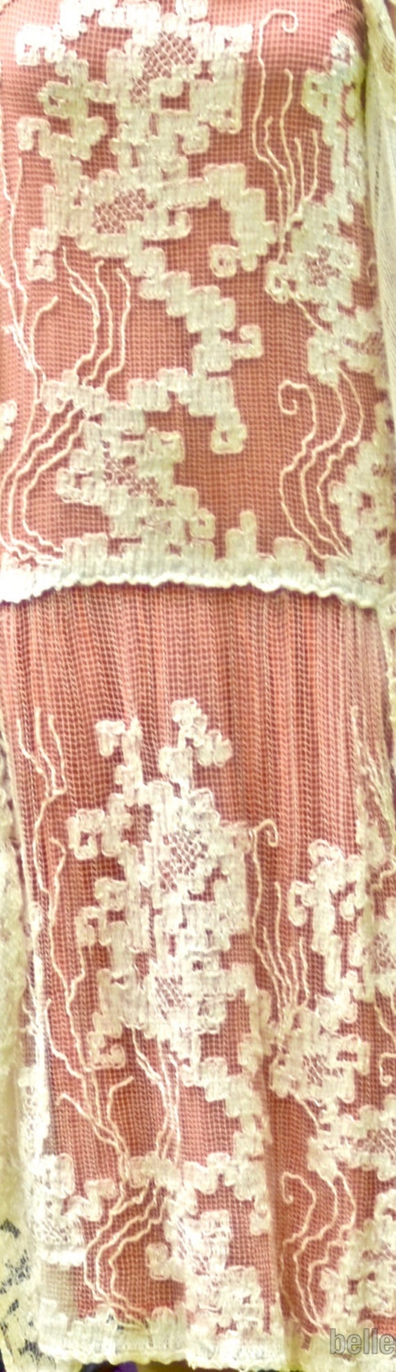 Antique Downton Abbey  1920s Silk Lace Dress - image 5