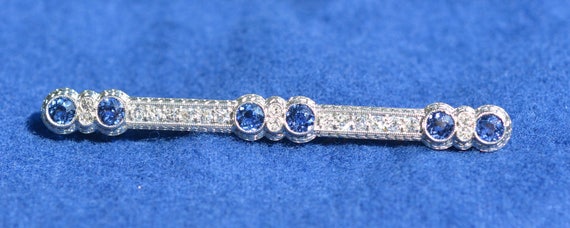 Antique Montana Yogo Sapphires and Diamond Platin… - image 3