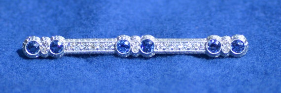 Antique Montana Yogo Sapphires and Diamond Platin… - image 5