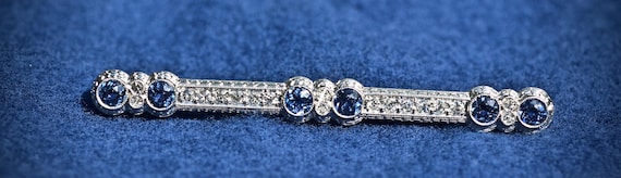 Antique Montana Yogo Sapphires and Diamond Platin… - image 7