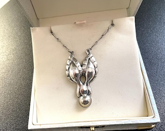 Vintage Georg Jensen Möbius Sterling Silver Pendant Necklace