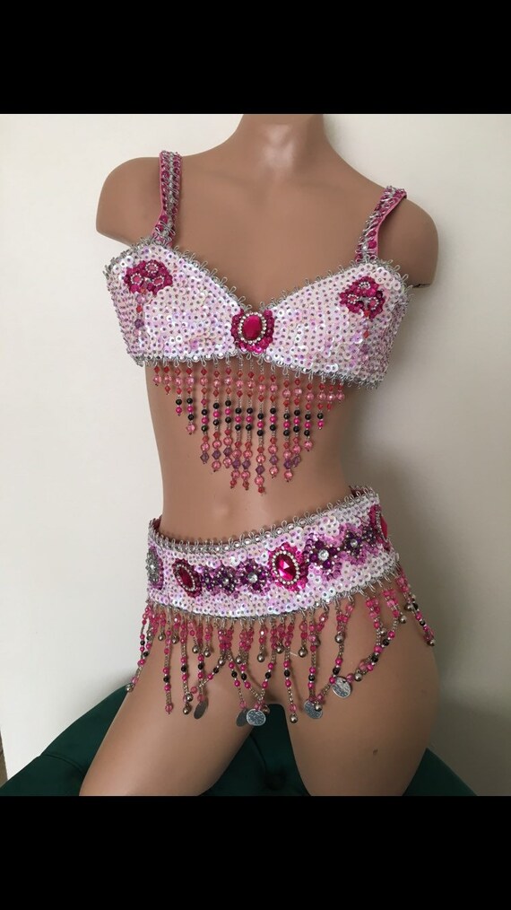 Vintage handmade bellydance burlesque costume