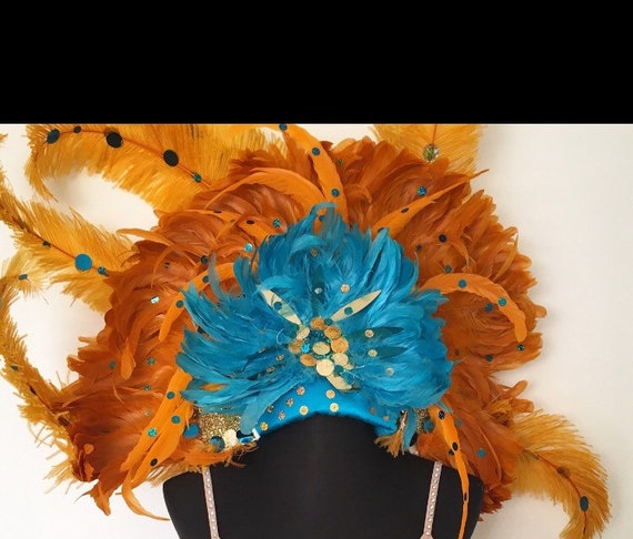 Vintage showgirl ostrich feather headdress