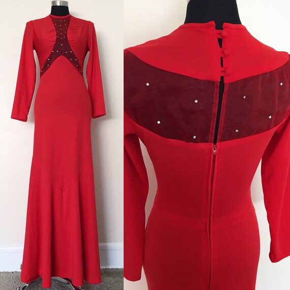 1950s Miss Melinda gown// Vintage bias cut dress