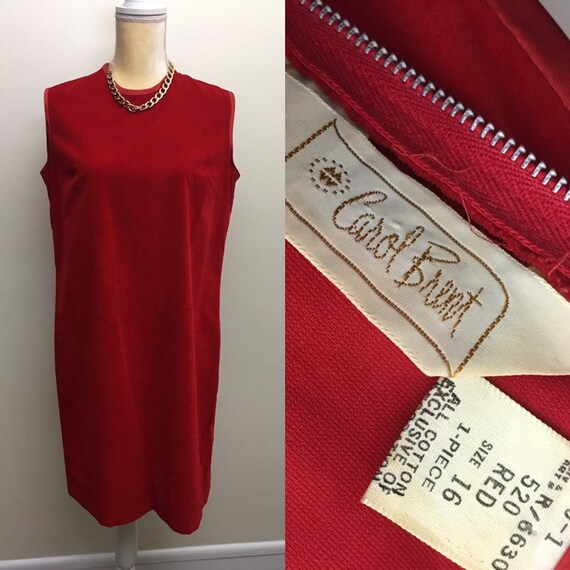 Vintage Carol Brent red velvet dress
