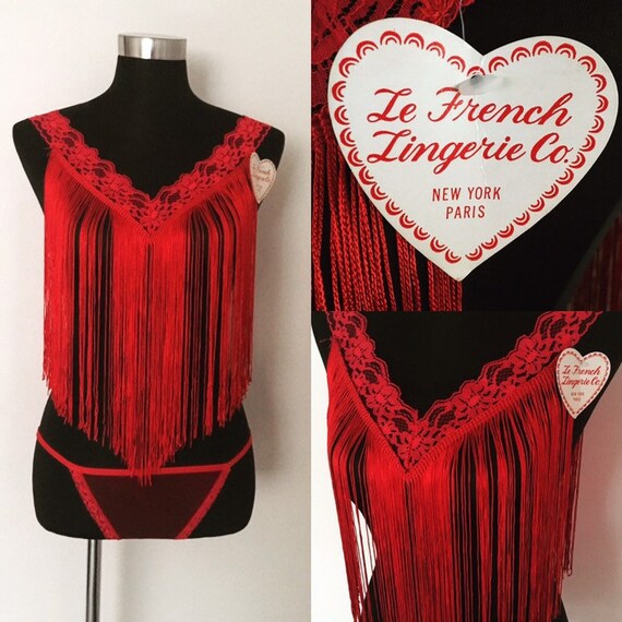 Vintage fringe lingerie set