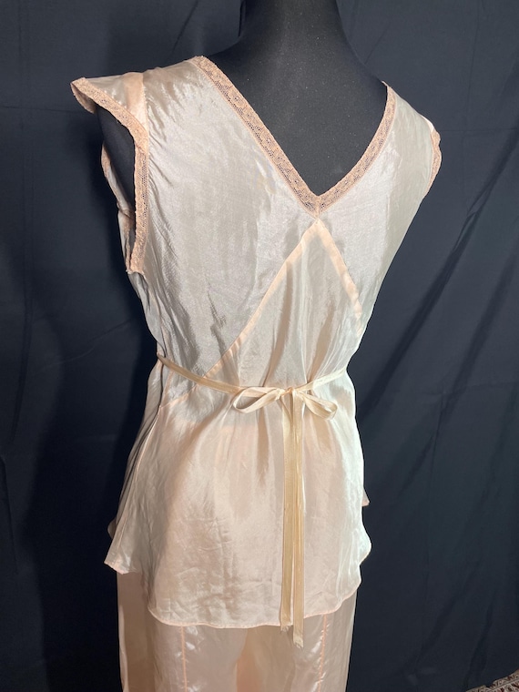 1930s lingerie wide leg pajama set palazzo pants - image 6
