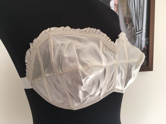 1940s strapless bra // 1940s rayon lingerie