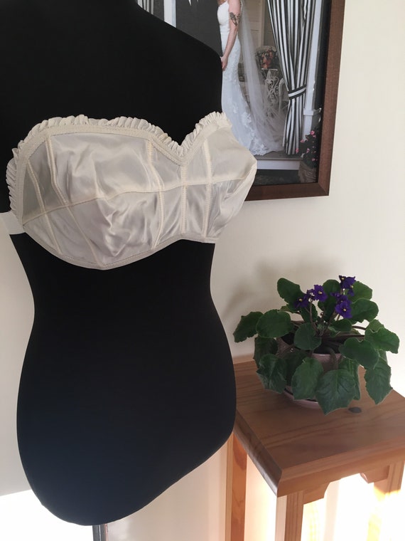 1940s strapless bra // 1940s rayon lingerie - image 3