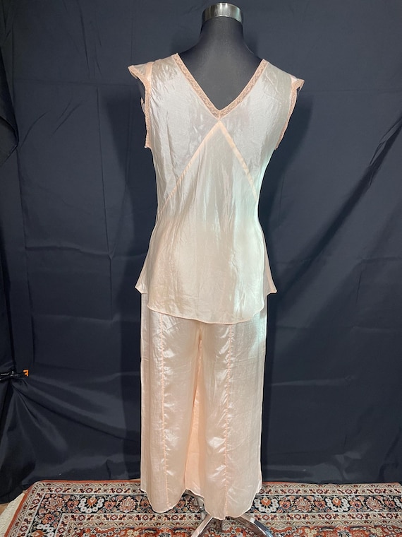 1930s lingerie wide leg pajama set palazzo pants - image 5