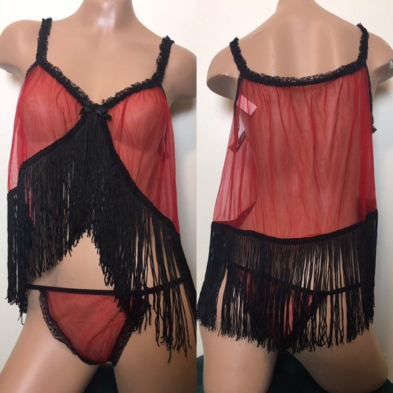 Vintage fringe lingerie set