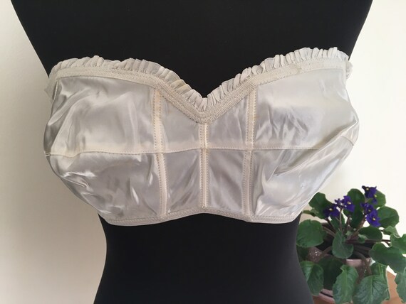 1940s strapless bra // 1940s rayon lingerie - image 4