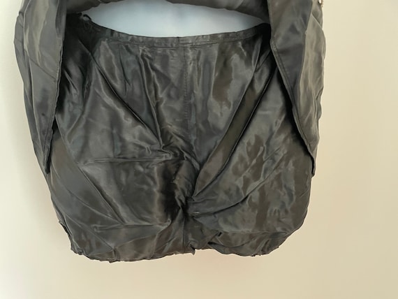 Black satin showgirl dance costume - image 4