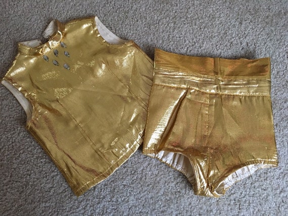 Vintage gold 2 piece dance costume