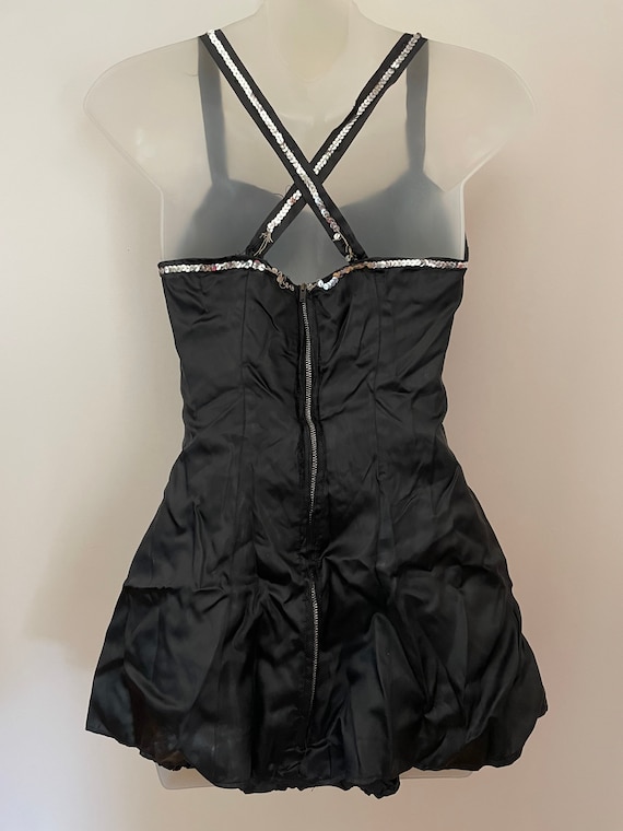 Black satin showgirl dance costume - image 3