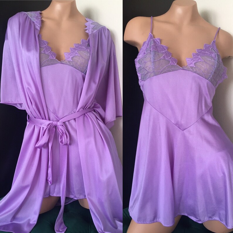Vintage Val Mode lingerie set // 1980s negligee set | Etsy