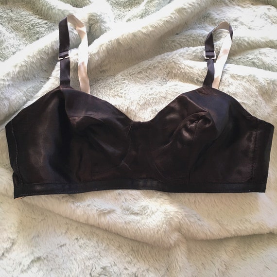 Vintage satin rayon bra // LOVABLE lingerie brale