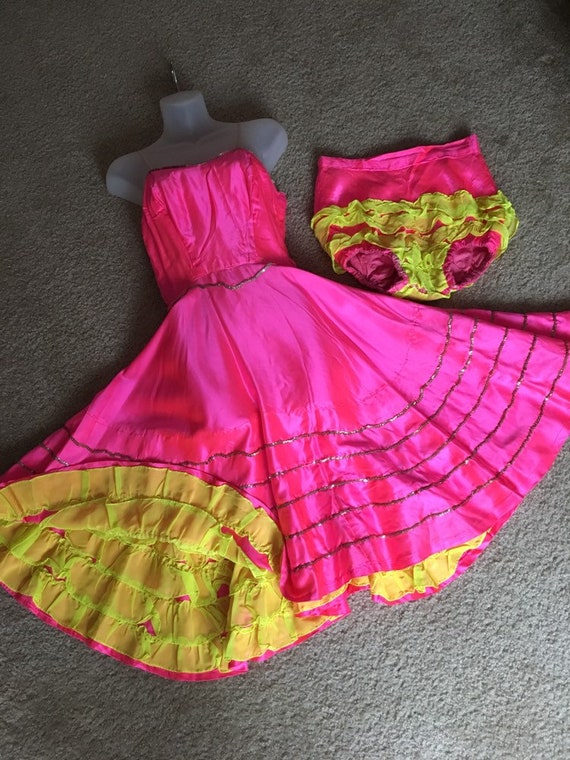 Vintage Can Can showgirl costume dress