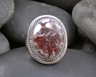 Handmade Native American Navajo Sterling Silver Wildhorse Apaloosa Ring Size 9