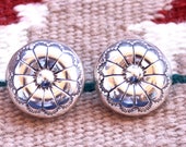 Navajo Vintage Sterling Silver Domed Concho Earrings