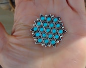Native American Zuni Turquoise Brooch Pin Pendant