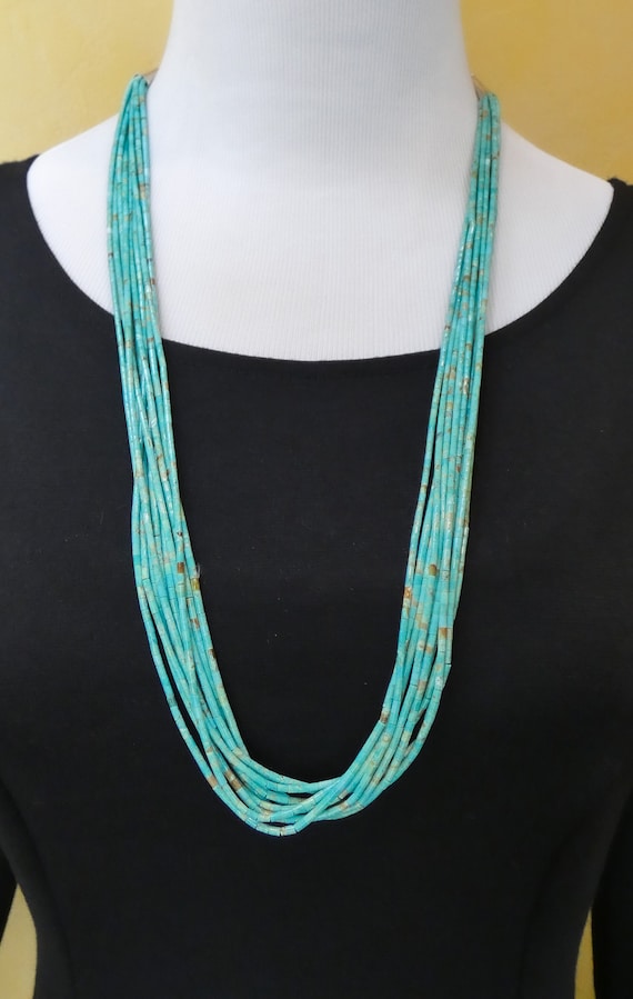 Native American Santo Domingo Turquoise Bead 10 St