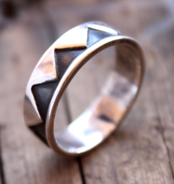 Vintage Sterling Silver Mexican Overlay Ring 1990