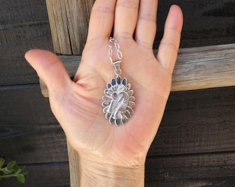 Navajo Kokopelli Sterling Silver Pendant Necklace, Vintage Southwestern Jewelry