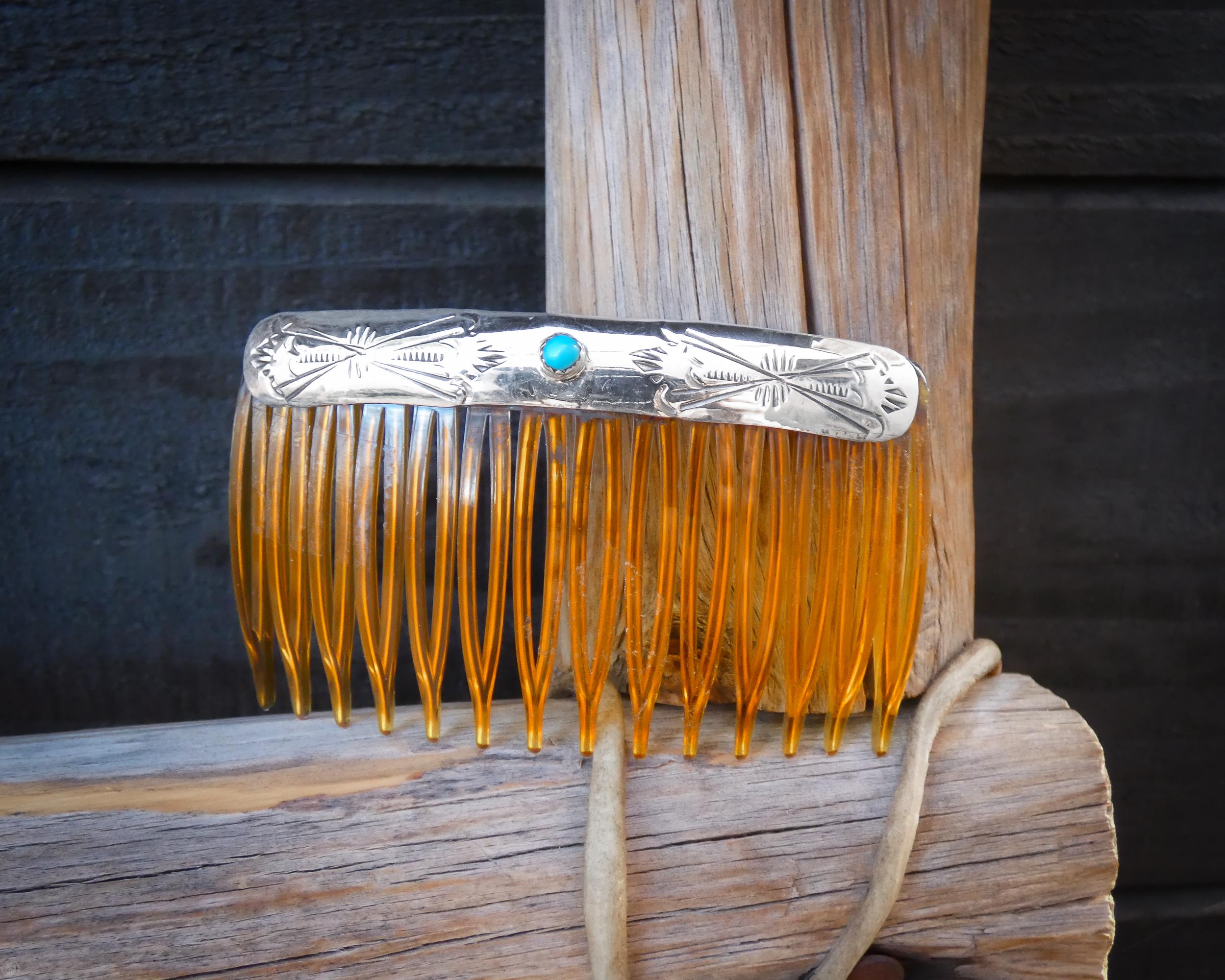 Vintage Turquoise Barrette Sterling - Etsy display picture 3