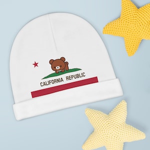 California Republic Rilakkuma Baby Beanie, Cute Infant Hat, Baby Shower Gift, Toddler Accessories, Warm Winter Headwear