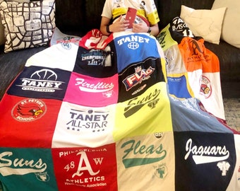 Custom T-Shirt Memory Blanket, Plush Fleece Backing