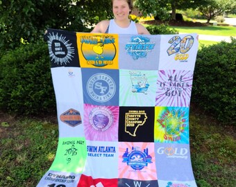 Custom T-Shirt Memory Quilt, Plush Fleece Backing