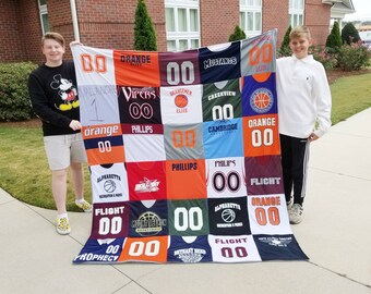 BASKETBALL gift, graduation gift, college gift, remembrance gift, remembering him, gift for him, Memory Blanket