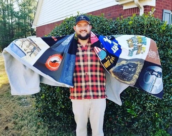 CONCERT gift, tshirt blanket, memory blanket, graduation gift, college gift, hugs from heaven, fathers day gift, mothers day gift