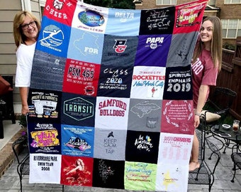Custom T-Shirt Memory Blanket, Plush Fleece Backing