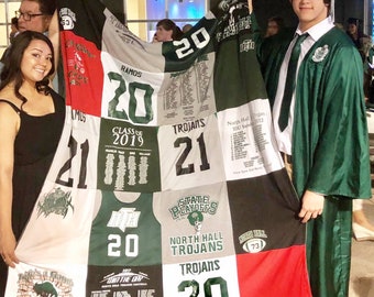 Custom Memory T-Shirt Quilt, College Graduation Gift