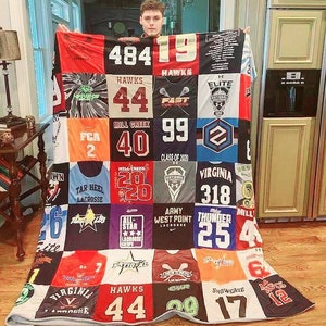 football gift, Memory Blanket, basketball gift, college gift, graduation gift, birthday gift, tshirt blanket, christmas dad, christmas mom