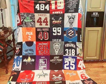 football gift, Memory Blanket, basketball gift, college gift, graduation gift, birthday gift, tshirt blanket, christmas dad, christmas mom