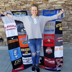 College Gift, Swim Gift, Dorm Gift, Graduation Gift, Home Away from Home, Memory Blanket