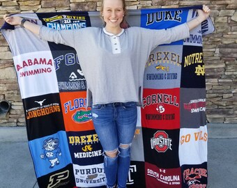 College Gift, Swim Gift, Dorm Gift, Graduation Gift, Home Away from Home, Memory Blanket