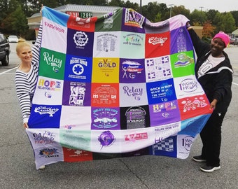 CANCER SURVIVOR gift, Memory Blanket, Tshirt Blanket, Cancer Gift, Memory Gift