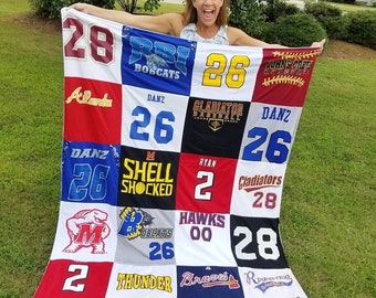 Baseball Gift, College Gift, Dorm Gift, Graduation Gift, Home Away from Home, Sorority Gift, Sports Gift,  Memory Blanket
