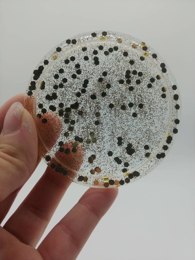 Gold glitter jewelry dish