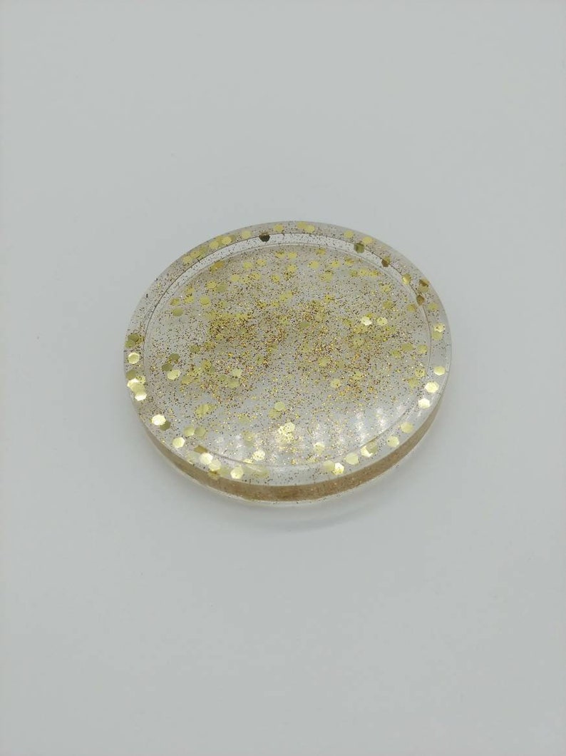 Gold glitter jewelry dish