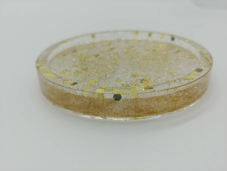 Gold glitter jewelry dish