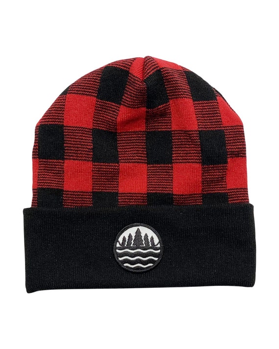 Michigan Flannel Logo Knit Beanie Red 